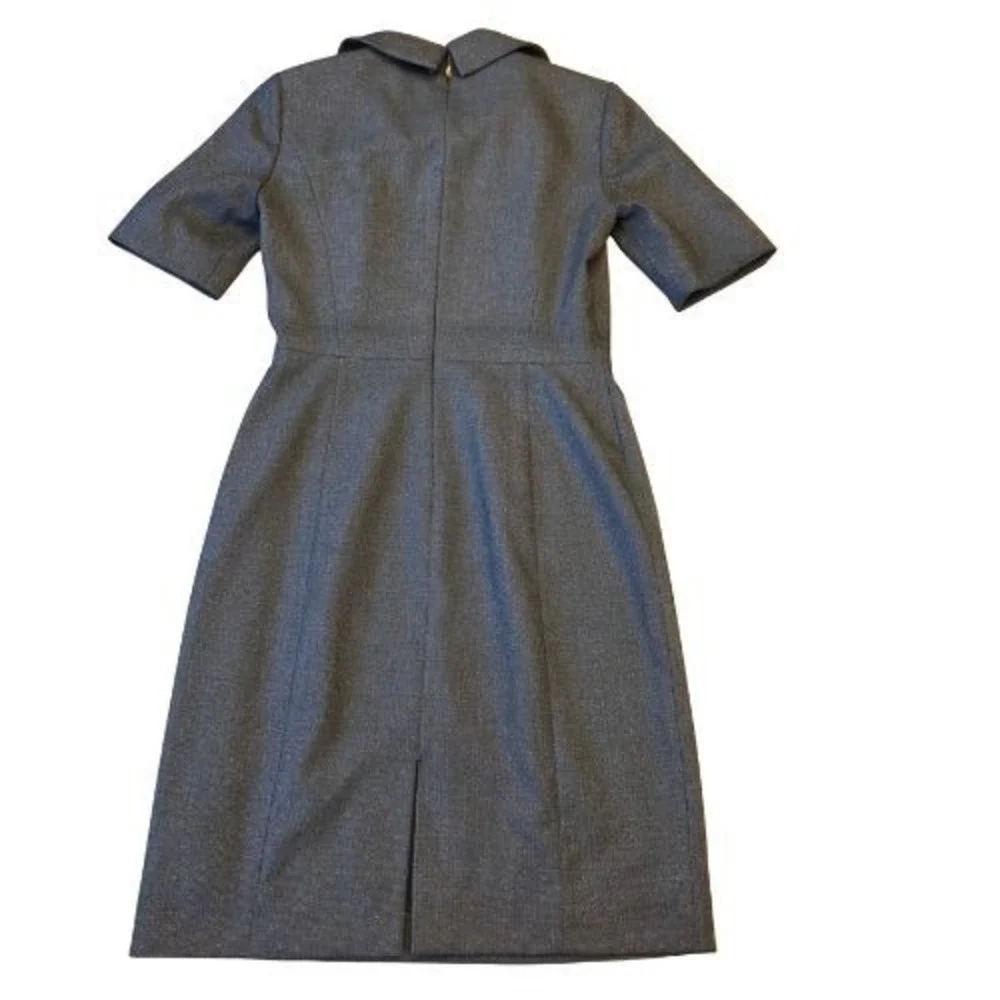 Antonio Melani 4 Womens Grey Cowl Neck Short Sleeve Work Dress Button Cuffs - Picture 3 of 15